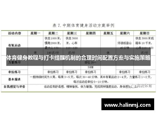 体育健身教程与打卡提醒机制的合理时间配置方案与实施策略